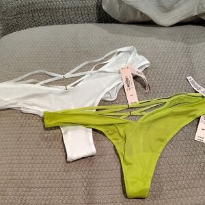 Victoria's Secret White and Lime Panties